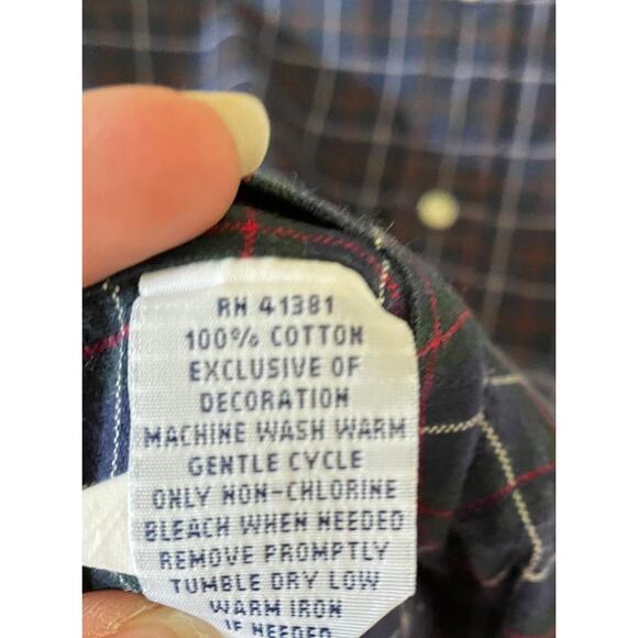 Ralph Lauren Plaid Button Down Shirt Navy Blue Size Medium - Picture 6 of 6